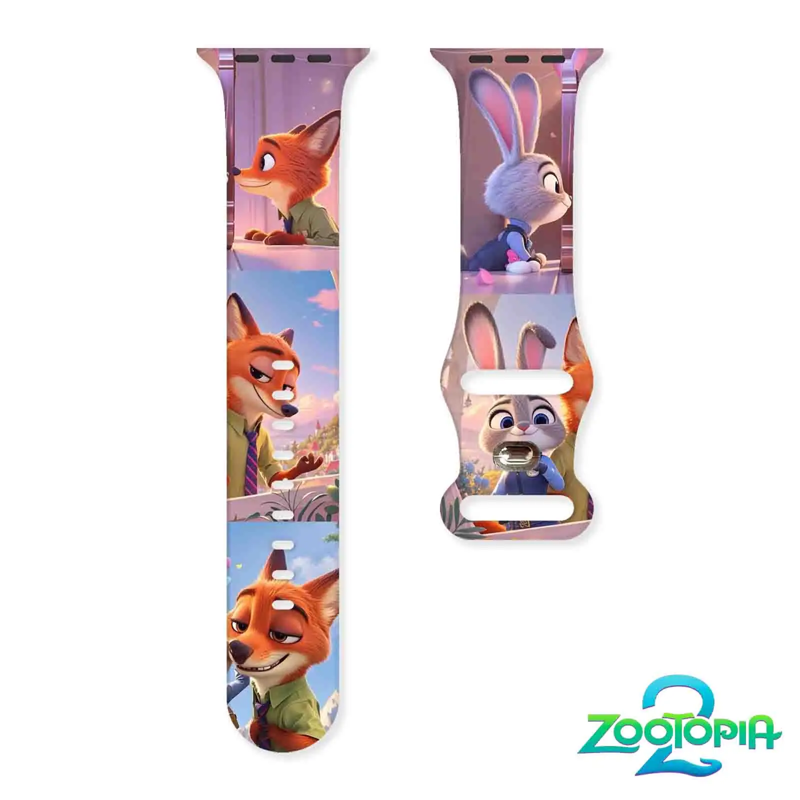 

Zootopia 2 Judy Nick Printed Strap for Apple Watch 11 10 9 SE Silicone Band Replaceable Watchband for iWatch 46mm 44mm 42mm 41mm