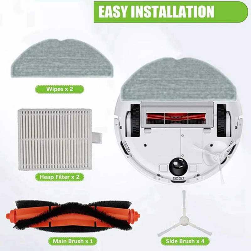 For Xiaomi Robot Vacuum E10 E12 B112 C103   Vacuum Cleaner Accessories Main Side Brush HEPA Filter Mop Cloth