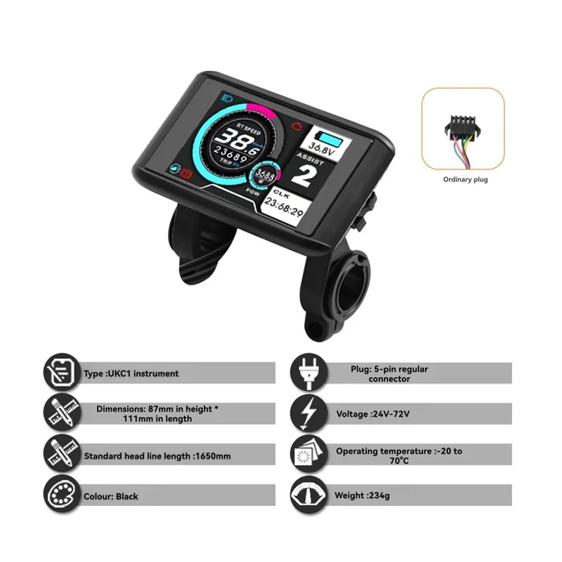 Brushless Motor Controller+ UKC1 Color LCD Kit 48V-72V 60A 1000W 3000W For Electric Mountain Bike Scooter Modification - Image 5