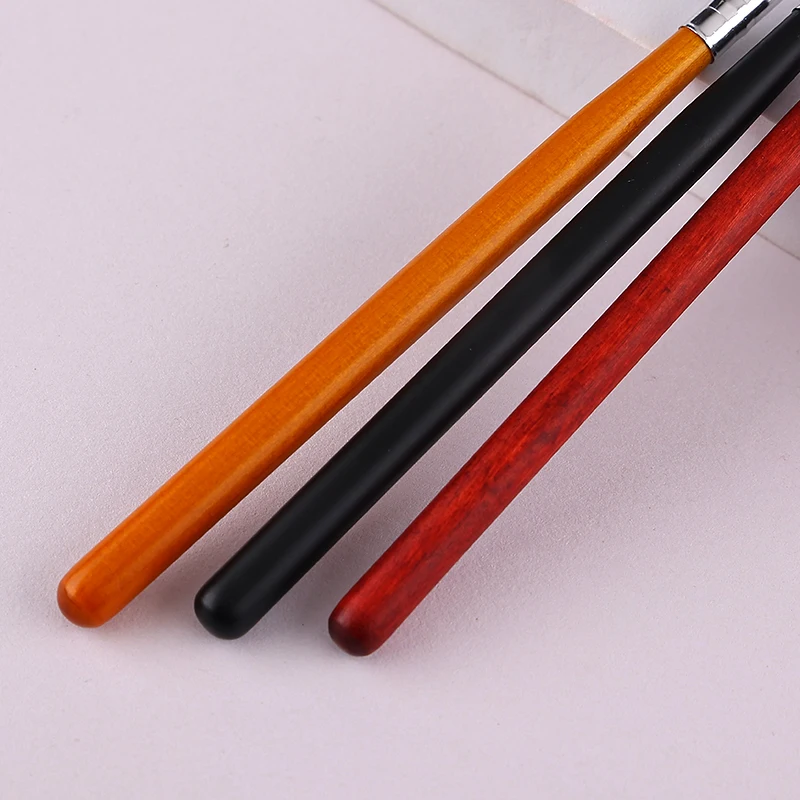 4-Type Simple Nail Art Brush Flat Lace Brushes with Wooden Rod for UV Gel Polish Crystal Nail Drawing Manicure Salon Tools