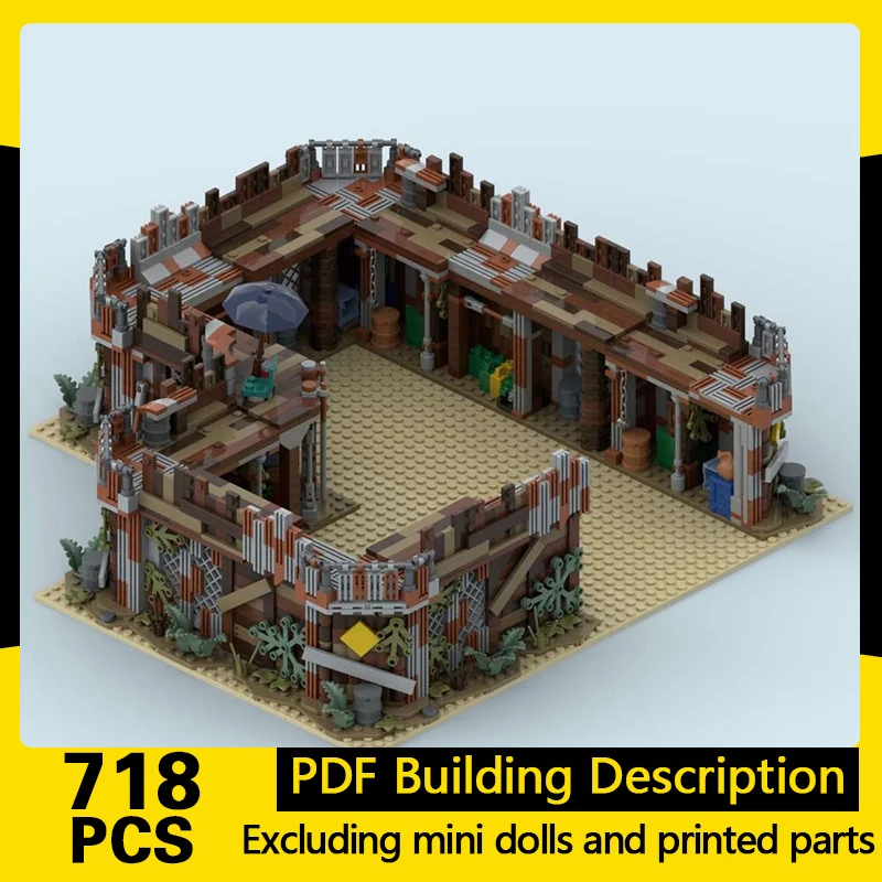

Popular Game Model MOC Building Bricks Wasteland Camp Barricades Modular Technology Gifts Holiday Assemble Children Toys Suit