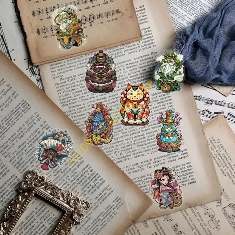 50 Pieces/pack Japanese Tattooing Design Sticker PET Decal Water Resistant Sticker for Adults and Tattooing Lover