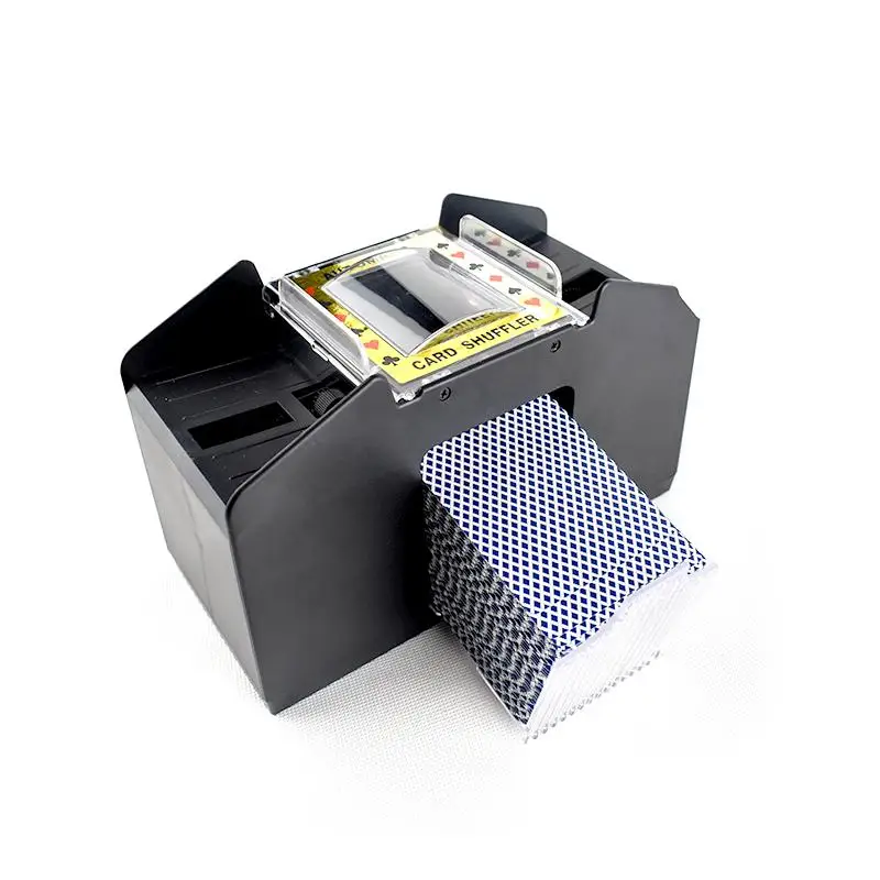 High Quality 1- 4 Deck Plastic Automatic Poker Shuffler Casino Playing Card Shuffler view 2