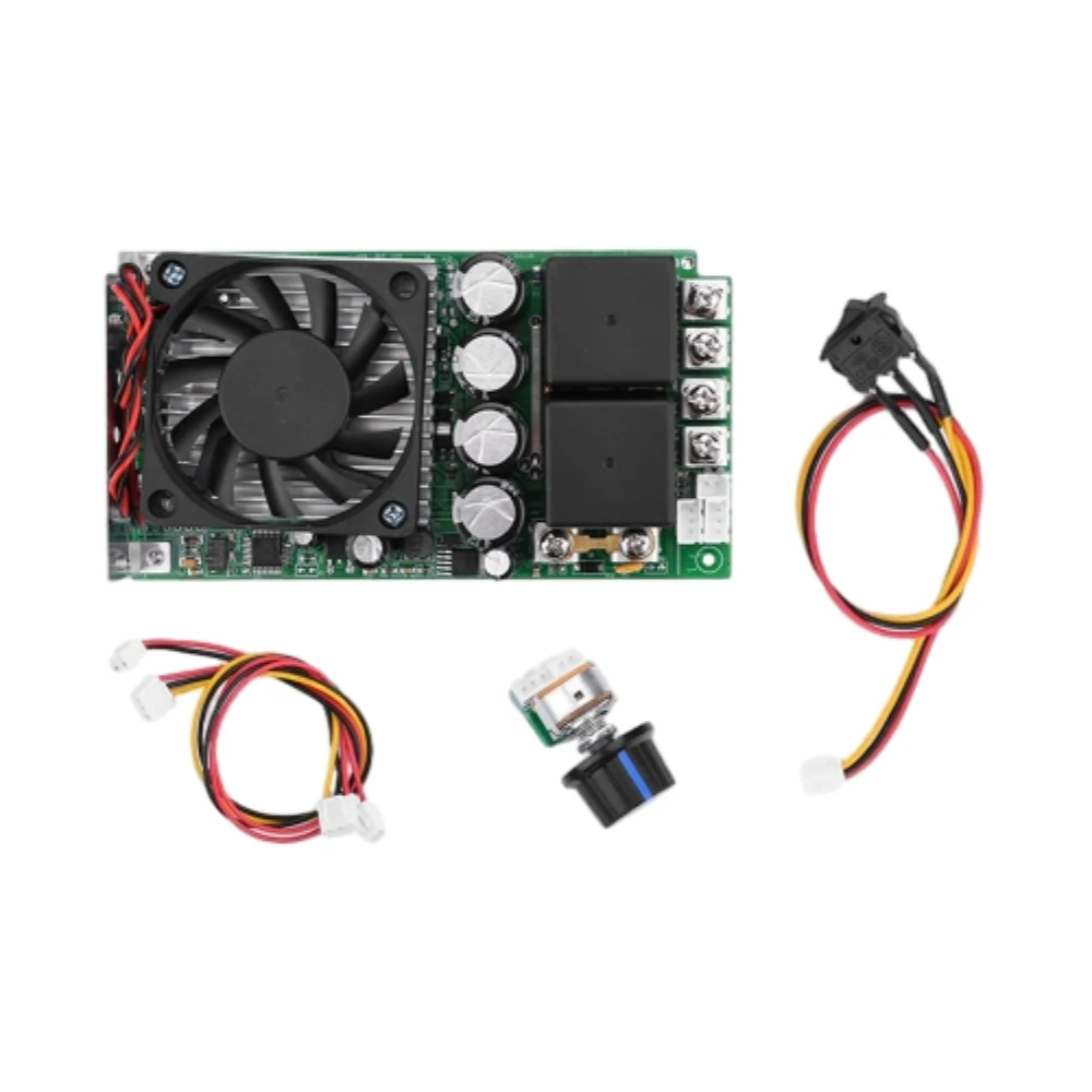 60A Max Motor Speed Regulator DC10-50V PWM Brush Motor Speed Controller PLC Motor Governor with Extension Cord Potentiometer
