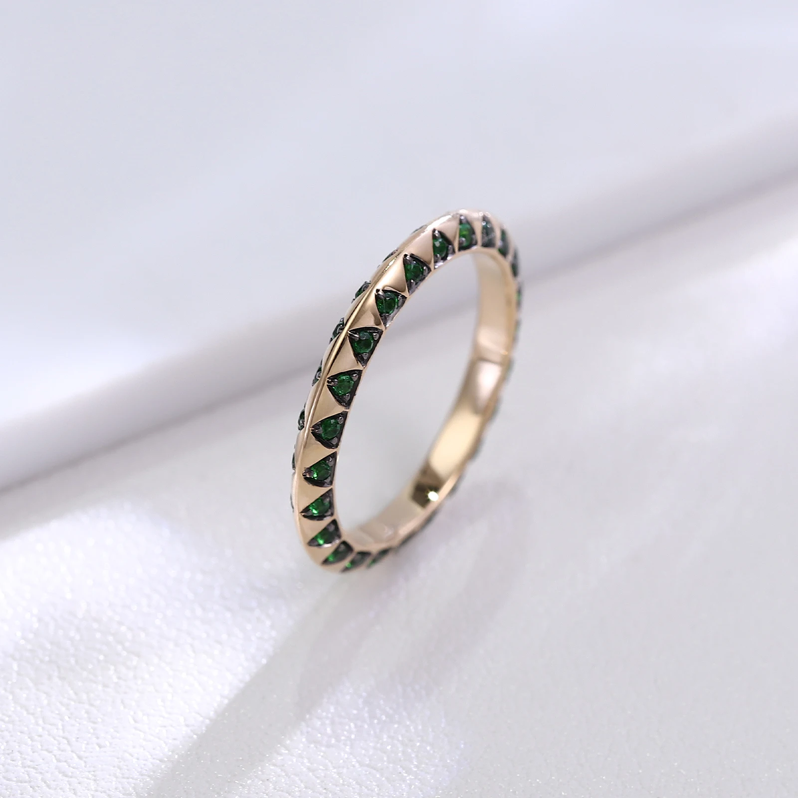 

Модное кольцо в стиле Прованс KGold Green Lab с драгоценным камнем, полная полоса, женское и мужское минималистское свадебное кольцо с акцентом, ювелирные украшения для вечеринок на заказ