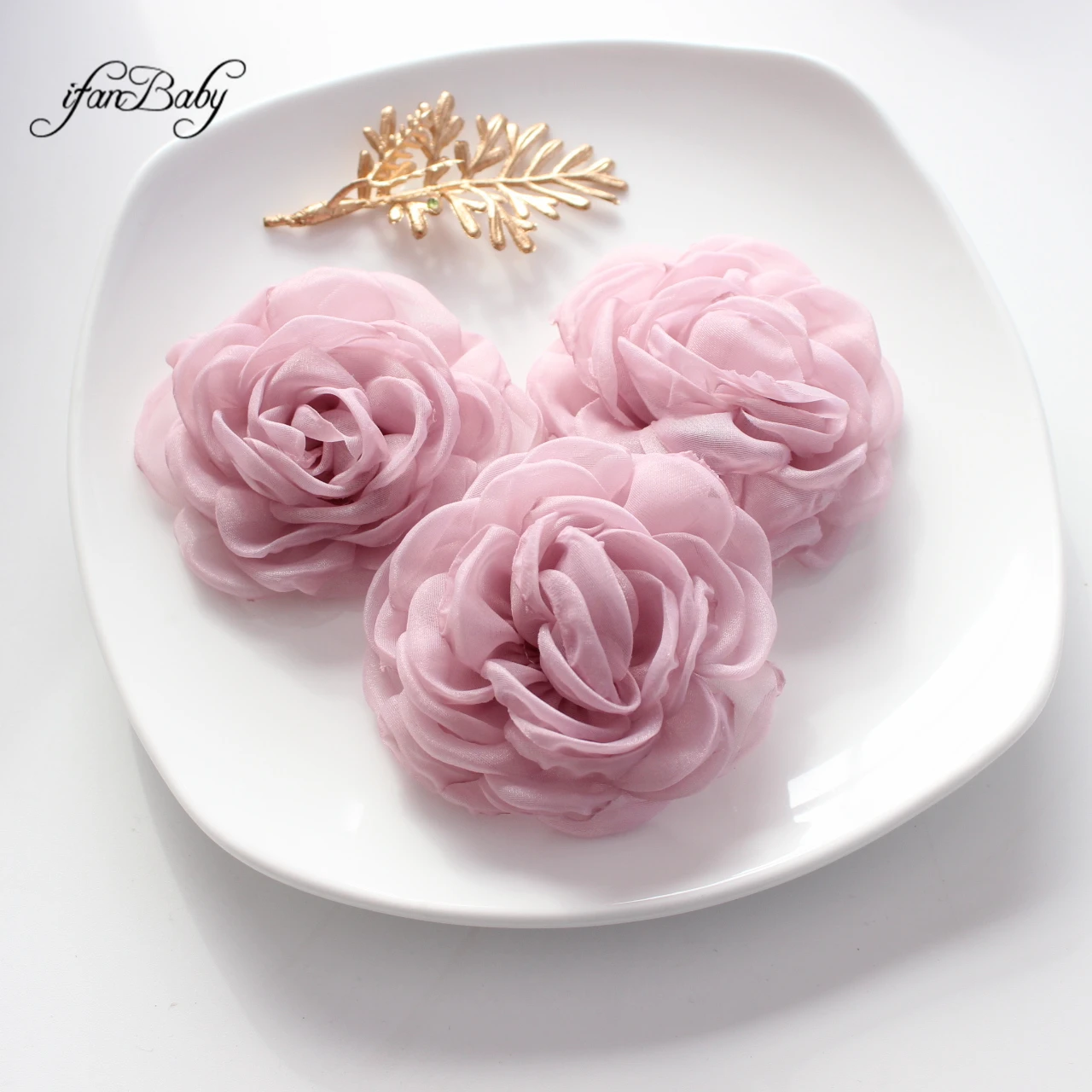 Fashion Singed 7-8cm Fabric Hair Flowers Women Girl Flowers Decorate DIY Accessories For Hair Brooch Headband