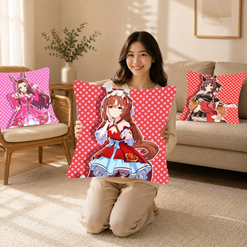 Sporty Anime P-Pretty Derby Cushion Cover Bedroom bed reading backrest cushion Festive plush holiday Soft plush throw