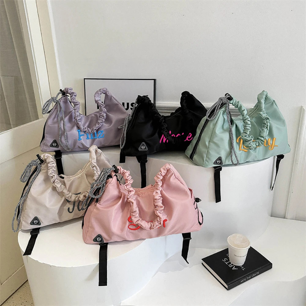 

Wholesale Large Capacity Fitness Yoga Bag For Women, Niche Design Pleated Handbag, Single Shoulder Embroidery Crossbody Bag