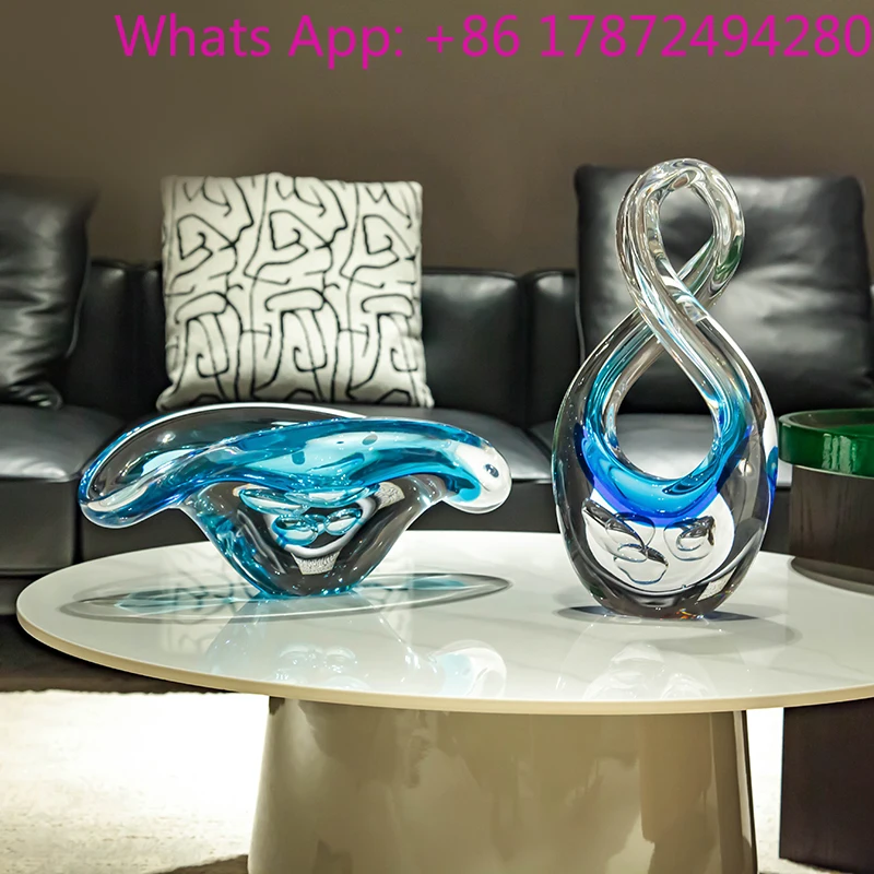 Modern High-end Decoration Home European Style Glass Handicrafts  Living Room Luxury Dry Fruit Tray