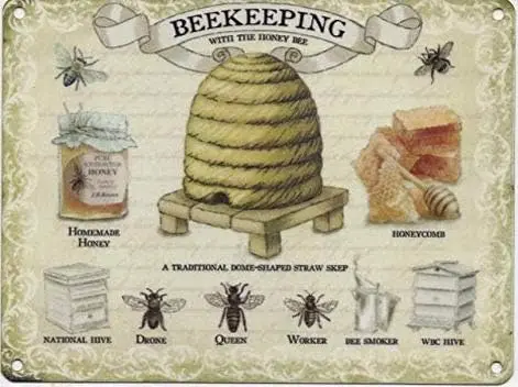 Metal Tin Sign For Bee Keeping Metal Sign - Beekeeping Sign. Retro Vintage Tin Metal Sign Wall Decor Home Decor-aluminum