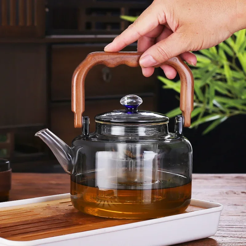 High-capacity High Borosilicate Glass Teapot Thickened Filter Integrated Steaming and Boiling Teapot Home Kung Fu Tea Set