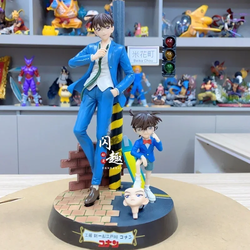 

In Stock Anime Figures Detective Conan Kudou Shinichi Mouri Ran Haibara Ai Pvc Figure Doll Collection Display Toys Model Gifts