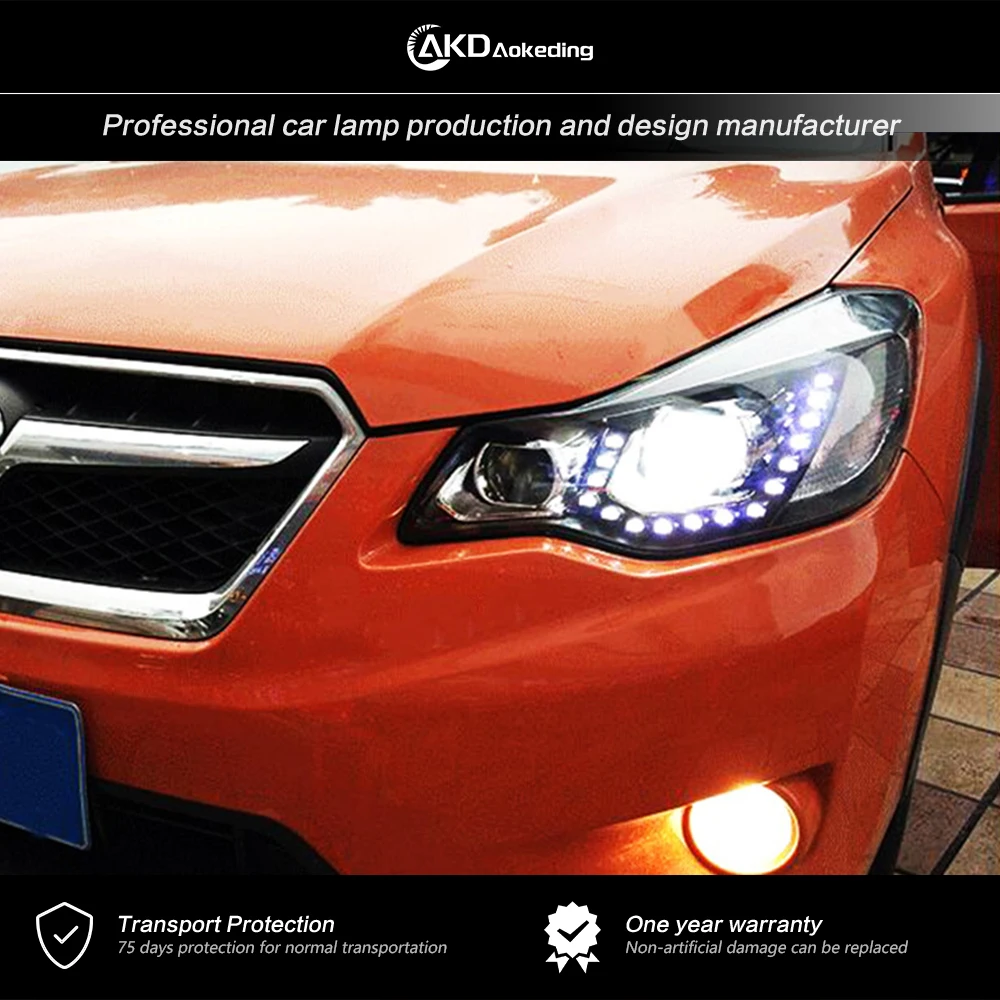 AKD Head Lamp For subaru XV Headlights  2011-2016 XV DRL H7 LED Bi Xenon Bulb Assembly upgrade Dynamic Signal Accessories