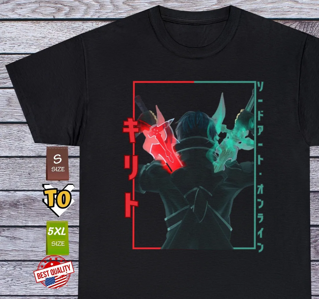 Camiseta Kirito Kasuto Sword Art Online, ropa de Anime, Manga, Cosplay japonés