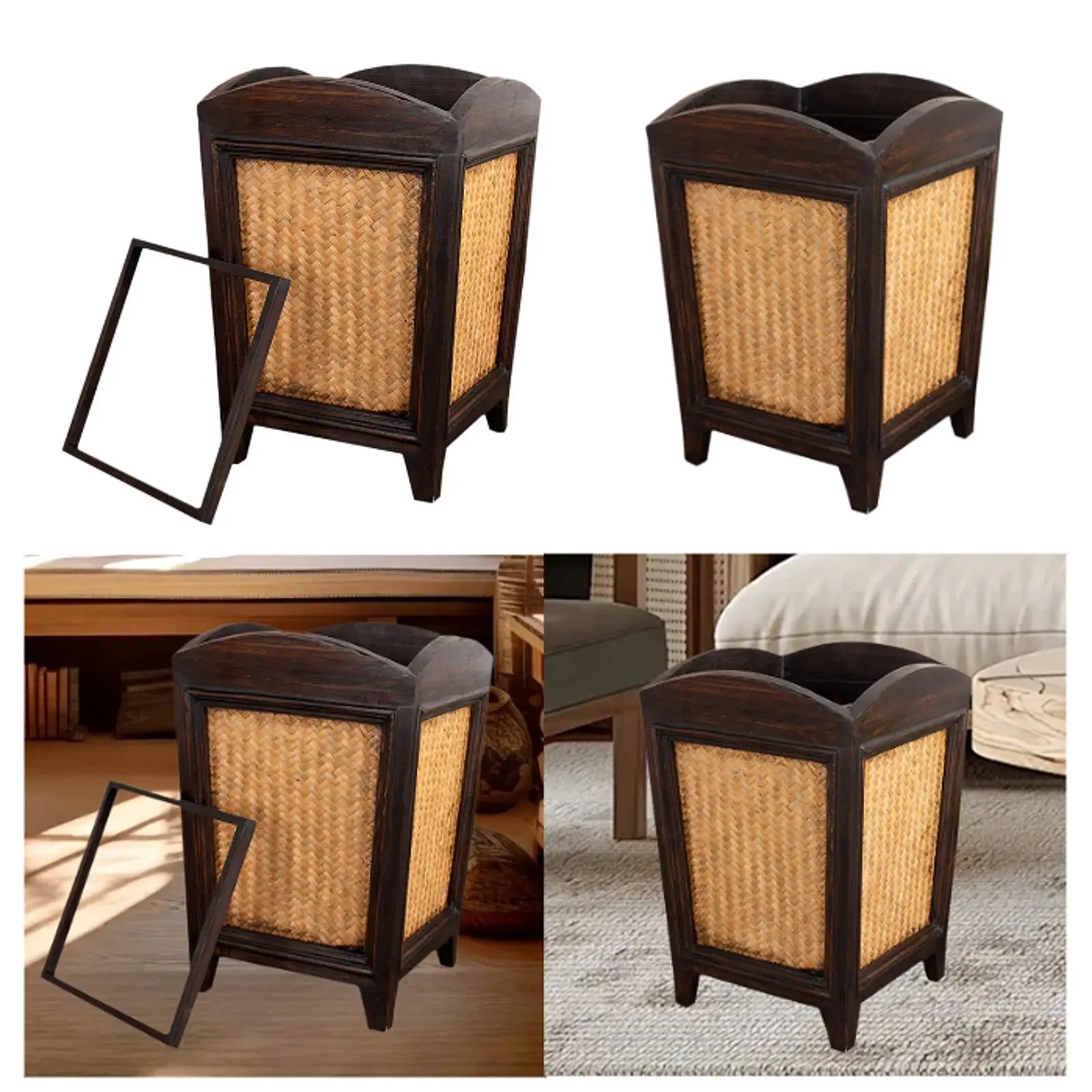 Trash Can Waste Basket Practical Stylish Container Easy to Use Garbage Bin for Small Areas Home Kitchen Office Bathroom