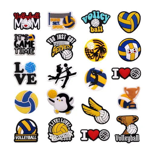 Estilo novedoso, 1 Uds., accesorios para zapatos de PVC para voleibol, sandalias de juego de voleibol, dijes, decoración para zuecos, hebilla, regalos de fiesta Unisex