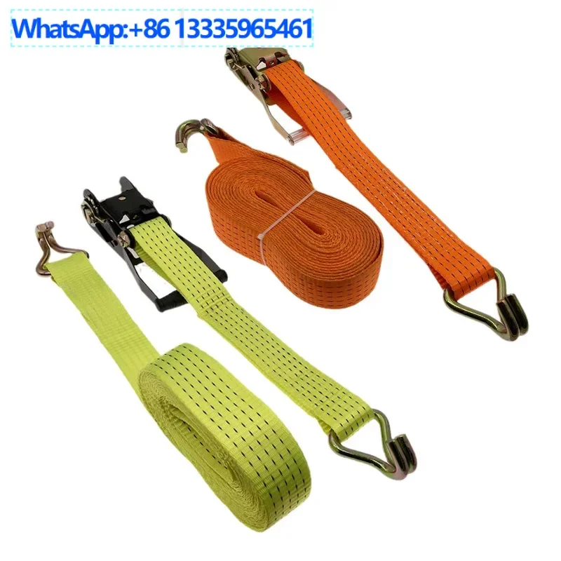 

4PCS 5 Ton Thickened Trailer Tensioner Ratchet Type Rope Tensioner Truck Load Bundling Belt Motorcycle Tire Fixing Belt