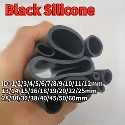 1Meter 5Meters Industrial Grade High Temp Resistant Black Silicone Rubber Hose Capillary Pipe Tube ID 1-60mm Silicone Tube