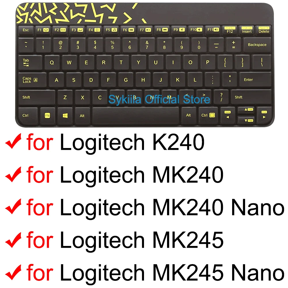 Keyboard Cover for Logitech K240 MK240 MK245 Nano for Logi Mechanical Wireless Protective Protector Skin Case Clear Silicone TPU