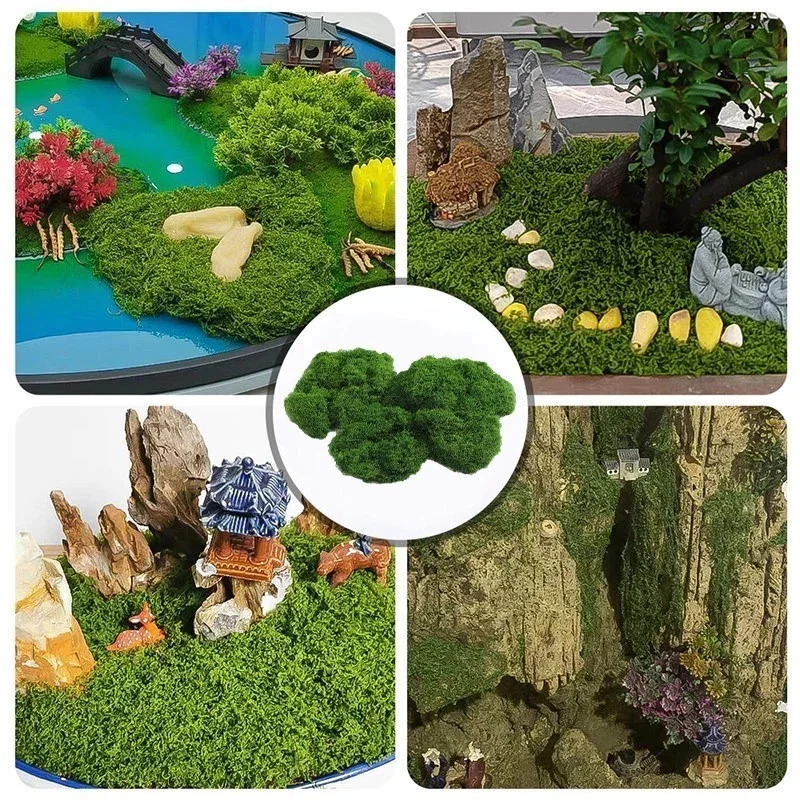 50/100g Simuliertes Moos Künstliches Moos Grüne Kunstpflanze für Haus Garten Wand Mikrolandschaft Dekoration DIY Basteln – Detail 4