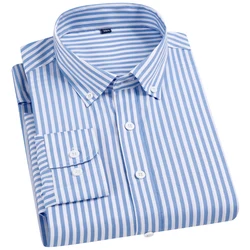 2024 Spring New Stretch Long Sleeve Shirt Men's Striped Korean Slim Shirt Business Casual No-Iron Comfortable Men's Clothing