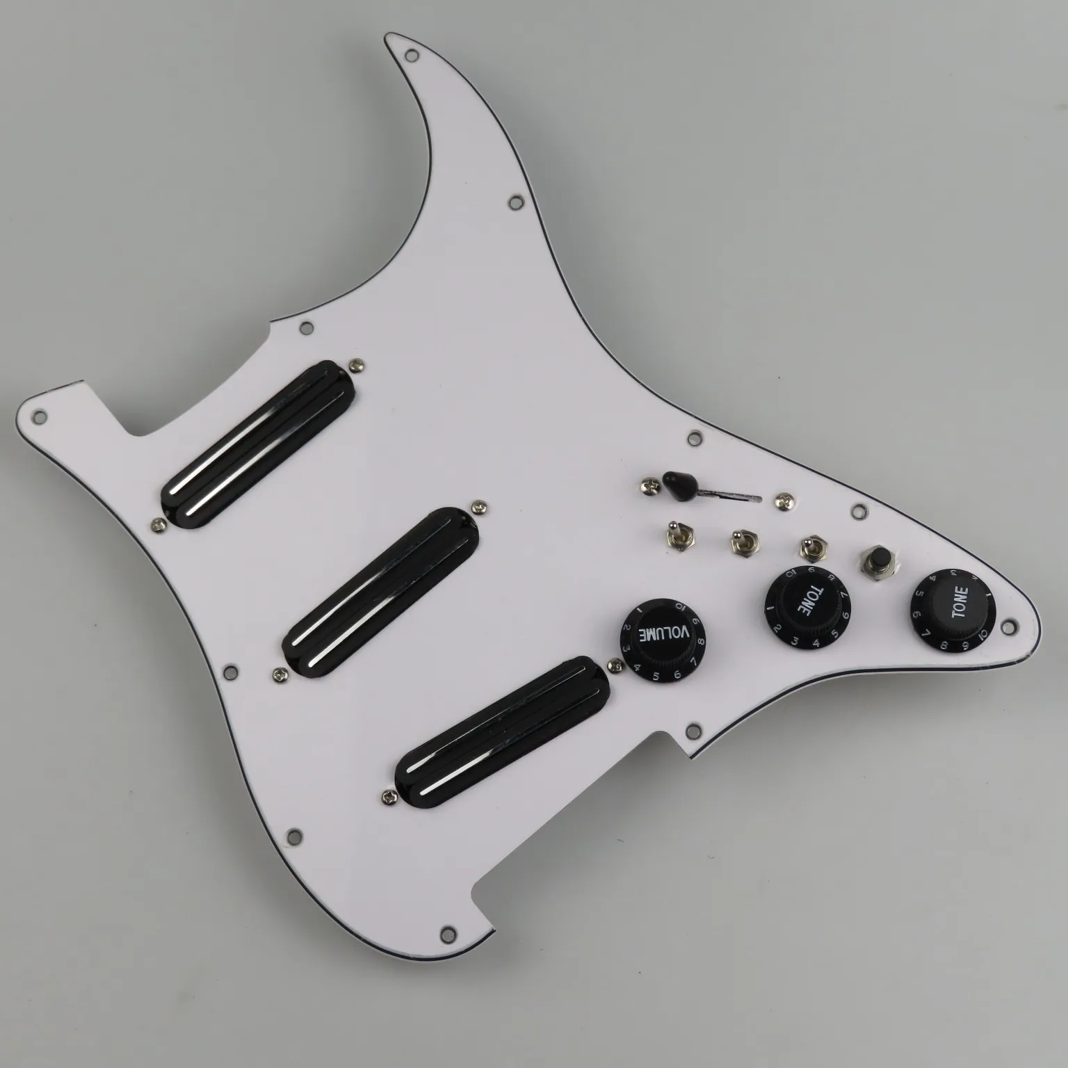 Best Choice Loaded SSH Rail Pickguard Preassembled Circuit Solid White Scratch Plate Fit Standard Str/at ST Guitar view 6