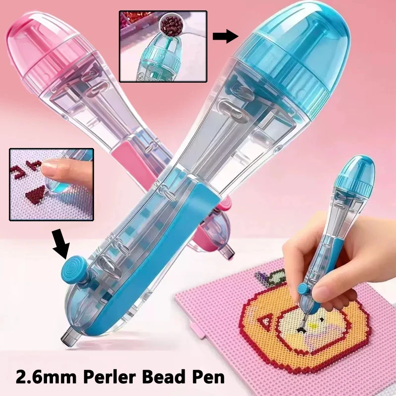 

Набор для творчества: ручка с бусинами 2,6 мм, 3D-пиксельный пазл, автоматическая ручка для бусин, эргономичный дизайн, пиксель-арт, аксессуары для рукоделия из бусин Perler