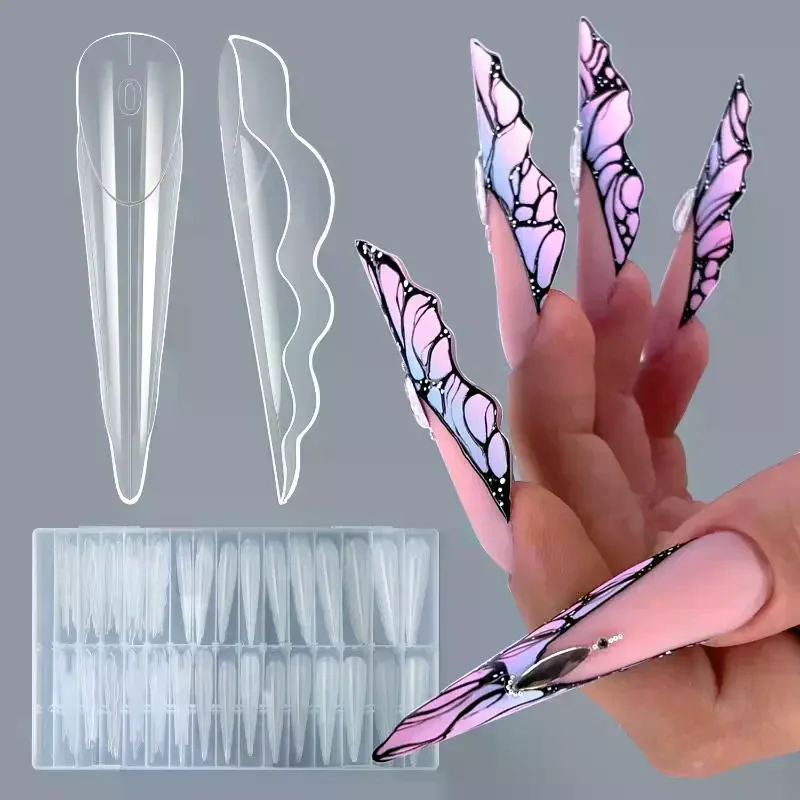 Innovative Butterfly Nail Dual Forms 150pcs Extended Length 15 Sizes Reusable Gel Extension Molds For Nail Art Professional