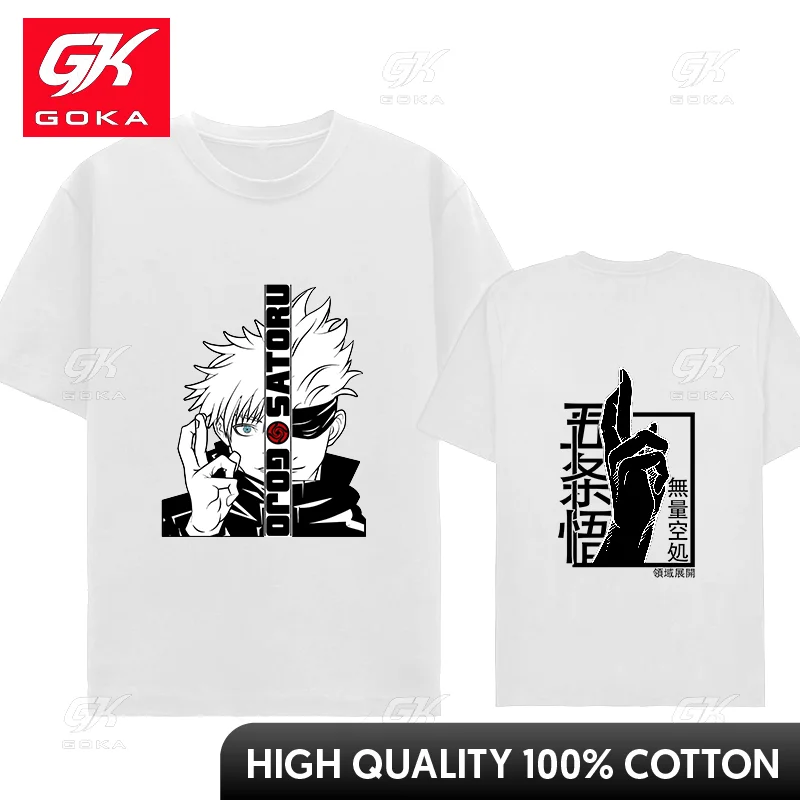 Hot Anime Ctton T Shirt Cool Gojo Satoru Graphic Printing T Shirt Men's Fashion Casual Round Neck Short Sleeve Shirt Unisex Tees