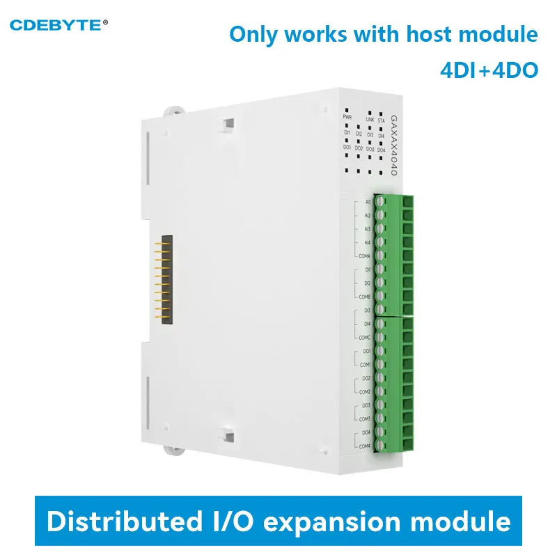 

4DI+4DO RJ45 RS485 Analog Switch Acquisition Distributed Remote IO Expansion Module CDEBYTE GAXAX4040 PNP NPN Fast Expansion