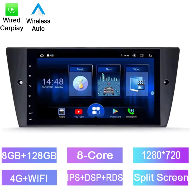 

Android car radio For BMW E90 E91 E92 E93 M3 Sedan Touring Coupe Convertible 2005-2012 stereo screen Carplay Bluetooth GPS/4G