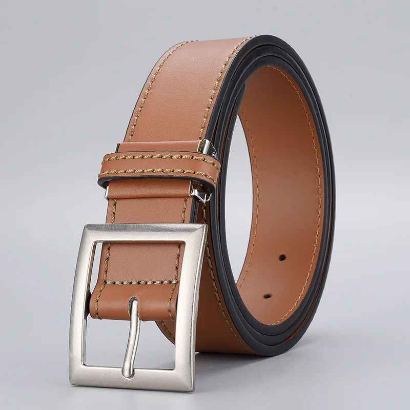 Male Faux Leather Belt Without Holes Cowboy Jeans Fashion Men Pu Leather Belts Business Waist Strap Belts Accessories Wholesale