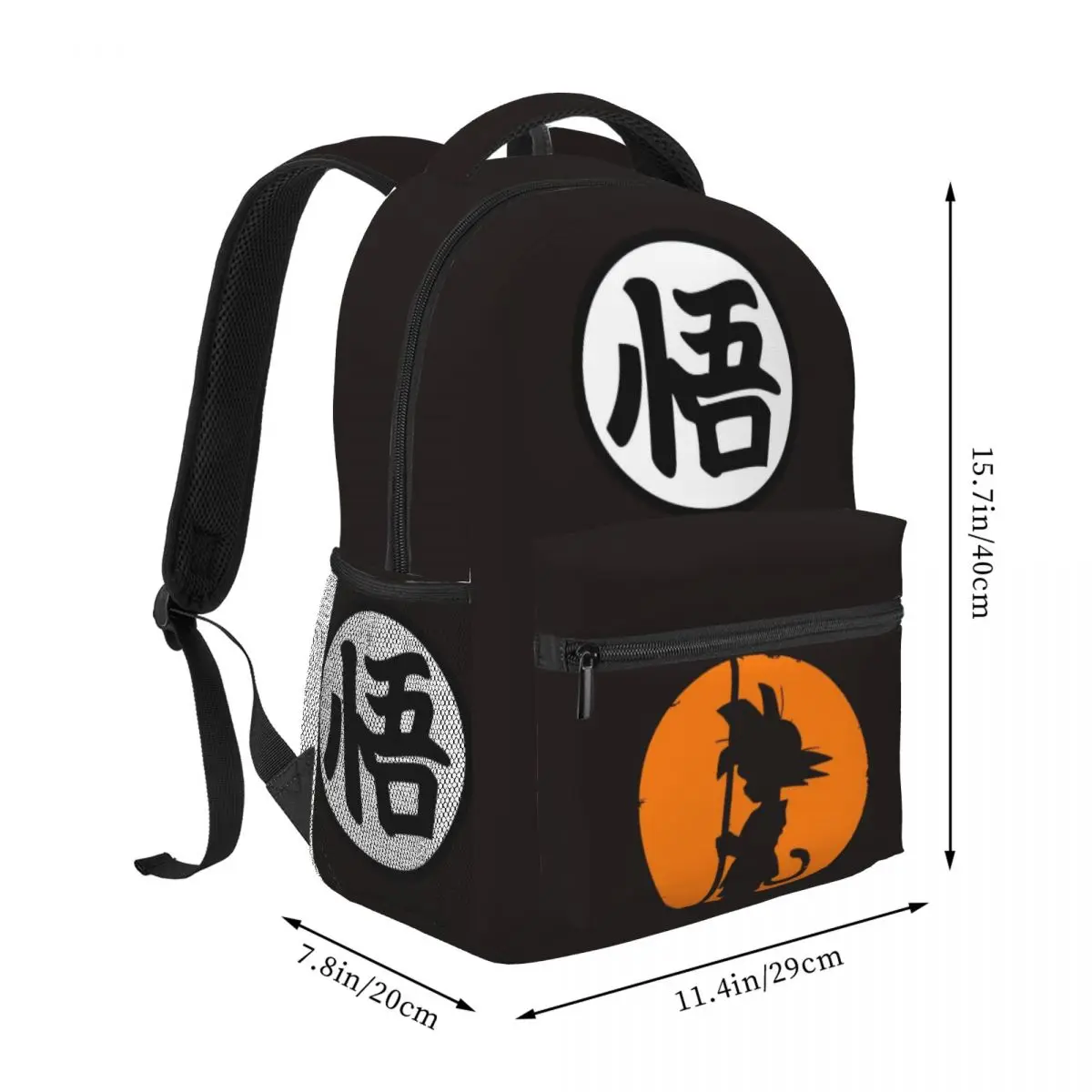 Mochila con logotipo de dibujos animados de Anime Gokus, morral escolar de moda para estudiantes, morral diario de gran capacidad, 16 pulgadas