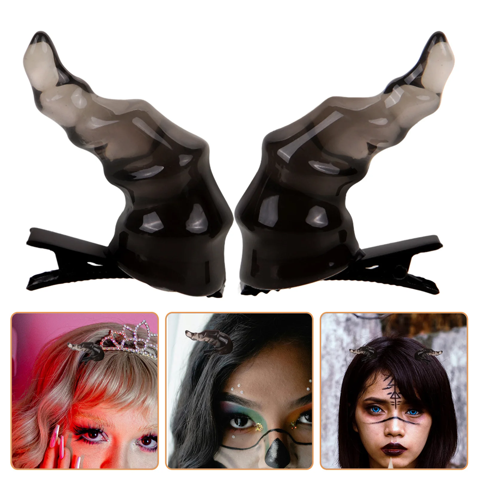 

2 шт. Заколки для волос в виде злых рожьков для костюма на Хэллоуин, аксессуары для маскарада, заостренные рожки, аксессуары для вечеринок и маскарадов