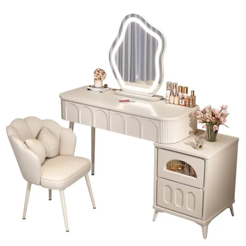 

Nordic White Vanity Table Dest Storage Simple Europa Modern Makeup Vanity Desk Space Saving Coiffeuse De Chambre Furniture Home