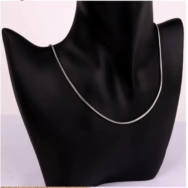 LUXUSTEEL 1pcs 1mm Golden Plated Snake Chains Necklaces No Fade Basic Jewelry Stainless Steel Necklace For Pendants DIY Choker