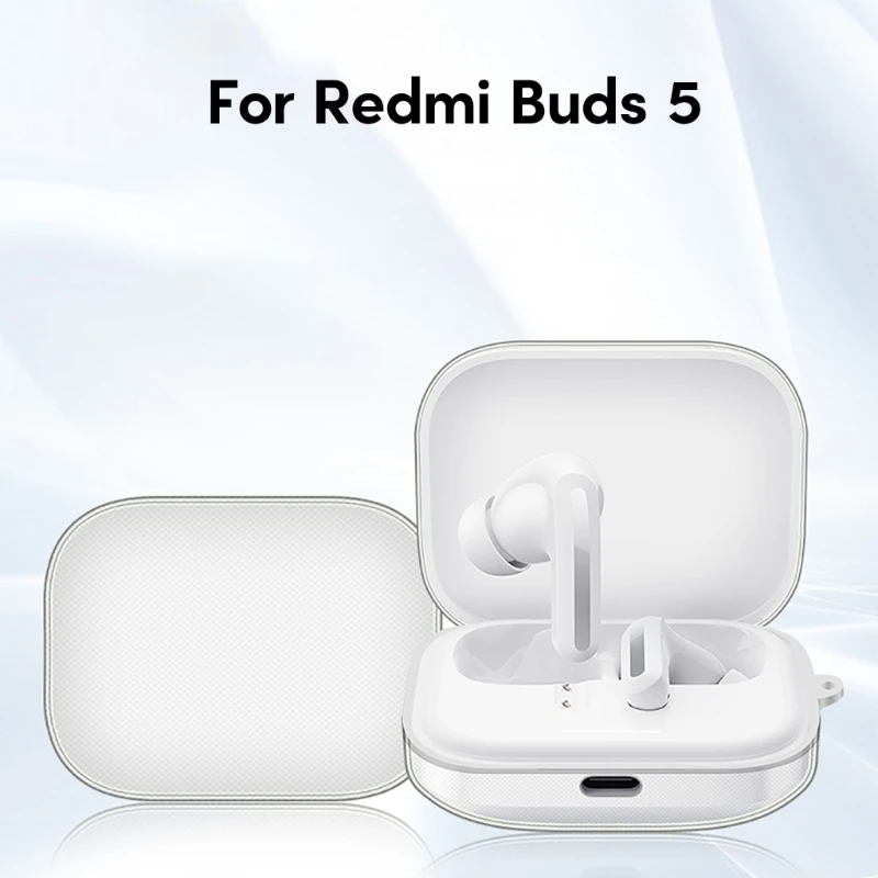 Clear TPU Protective Case for Redmi Buds 5 Headphones Full Coverage Cover with Water Resistance and Dustproof Design