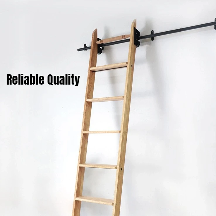 

2 Meters Sliding Library Ladder Hardware,Telecopic Hook on Top Roller,Bottom Roller with Brake,not Include Ladder