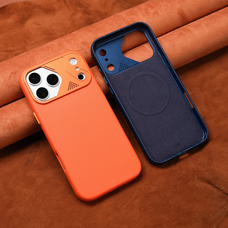 

Original Woven Texture Magnetic Protective Case For iPhone 17Pro Max 17pro Frosted Wireless Charging Matte Anti-fall Back Cover