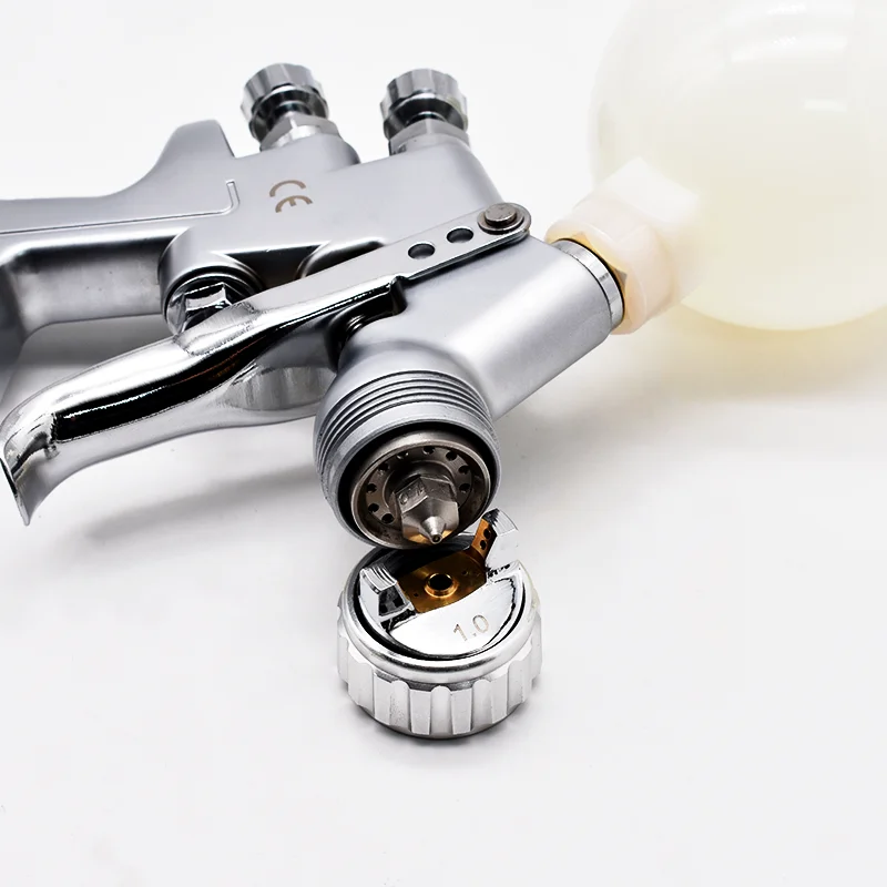 Mini H-921 pistola a spruzzo a gravità ugello da 1.0mm pistola per vernice a spruzzo per riparazione auto 400CC senza tazza pulita e adattatore pistola a spruzzo portatile per auto