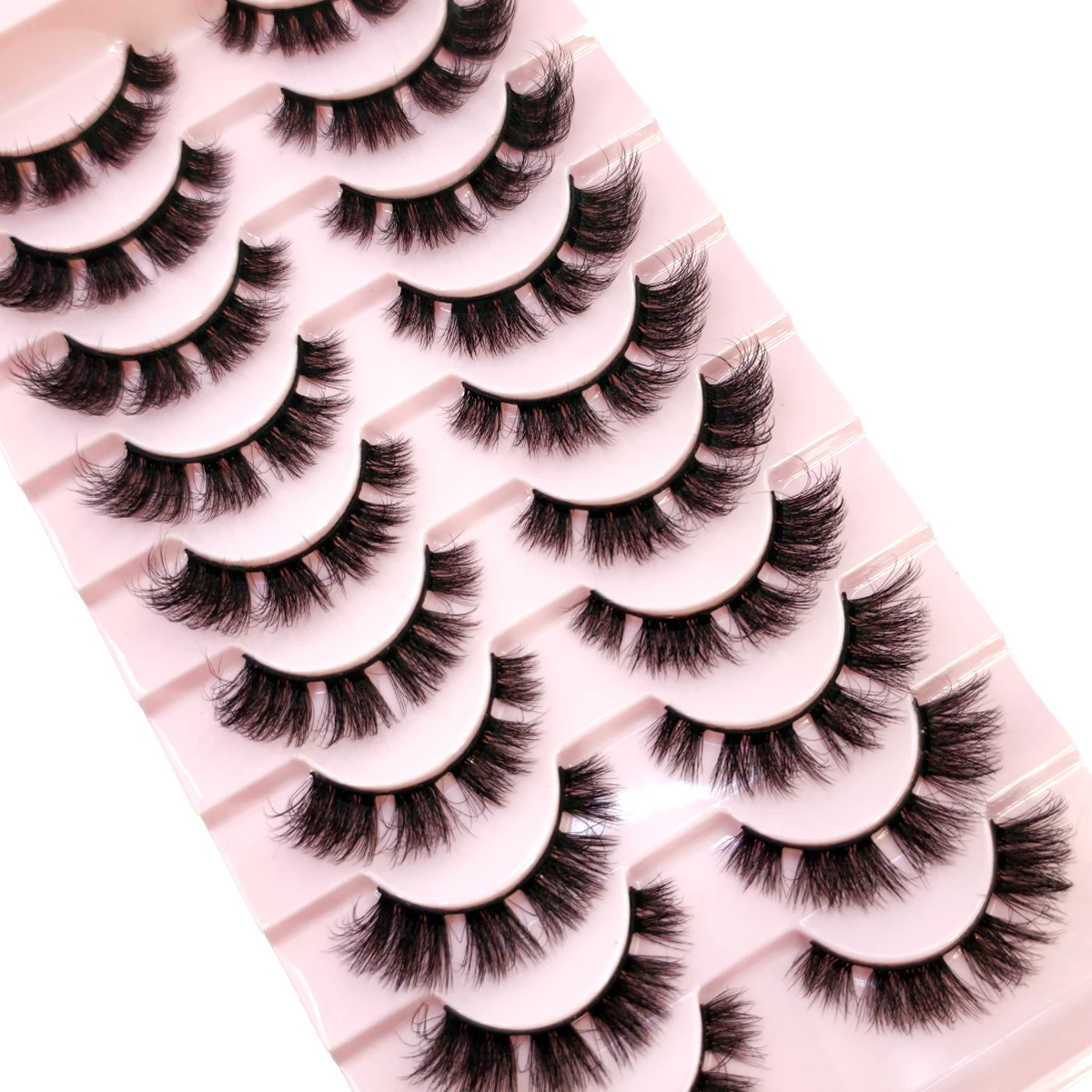 NEU 10 Paar Katzenaugen-Wimpern, flauschige künstliche Nerzwimpern, 8D-Wimpernpackung, dramatische lange, dicke Volumenwimpern, falsche Wimpern – Detail 4