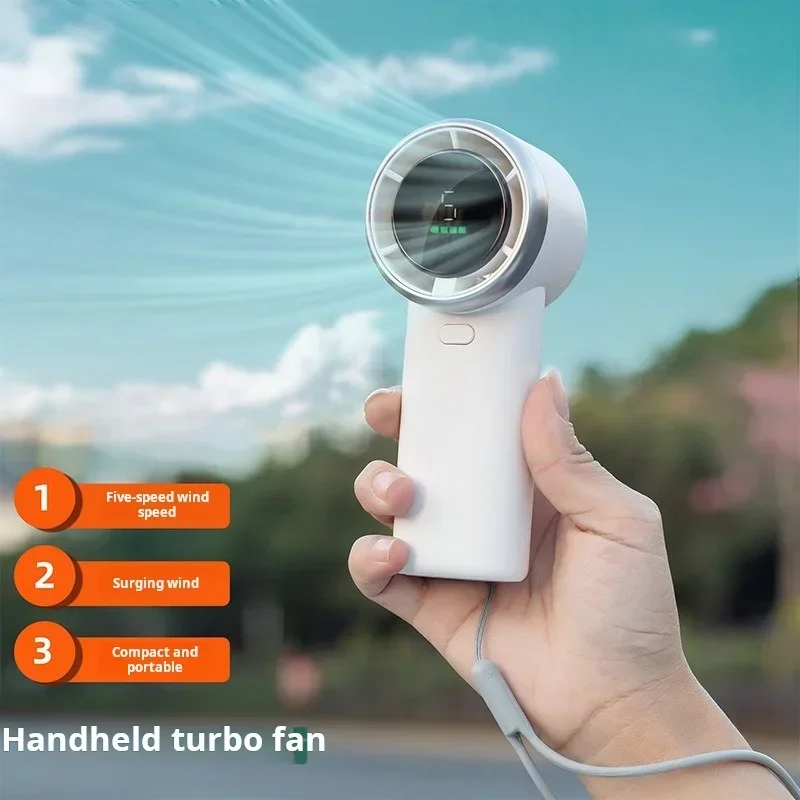 Portable Hand Fan , 5-speed adjustment,3600mAh Brushless motor Handheld Fan, USB Rechargeable Personal Fan, Electric Eyelash Fan