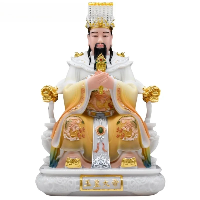 1PCS12 inch resin jade statue of the Queen Mother White Marble home worship feng shui ornaments