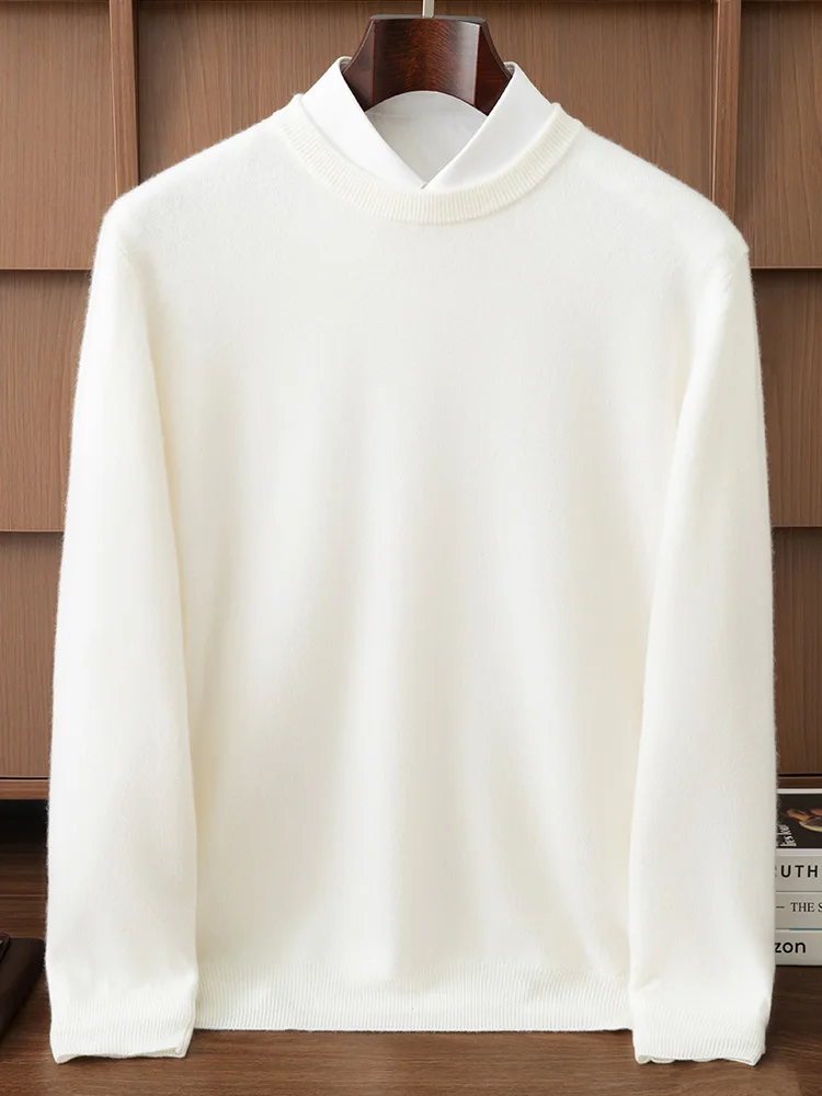 Light Luxury High-end 100% Cashmere Pullover Sweater Solid O-neck Knit Basic Long Sleeve Stylish Casual Versatile Layer