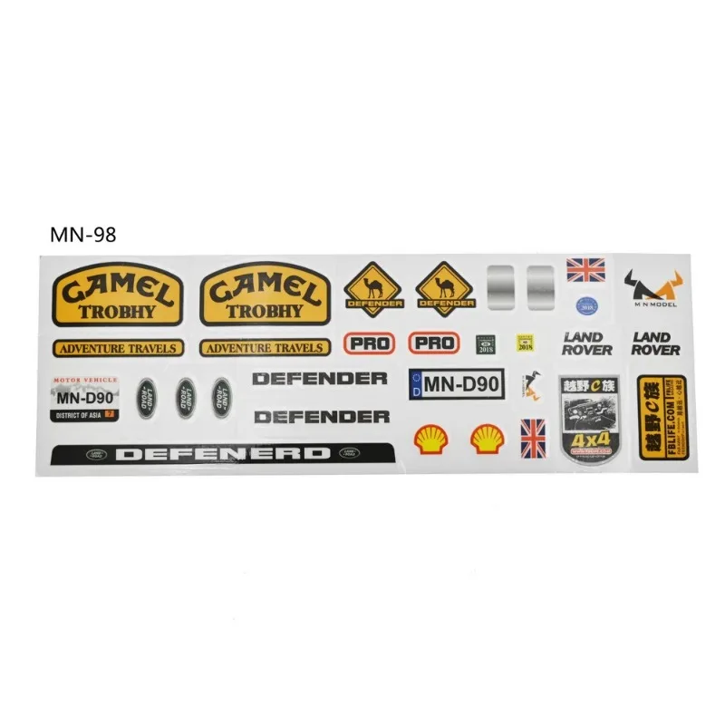 RC toy car sticker decorative parts modification accessories for 1/12 1/16 RC Crawler Car D90 98s 86S Land Rover Defender mn99s