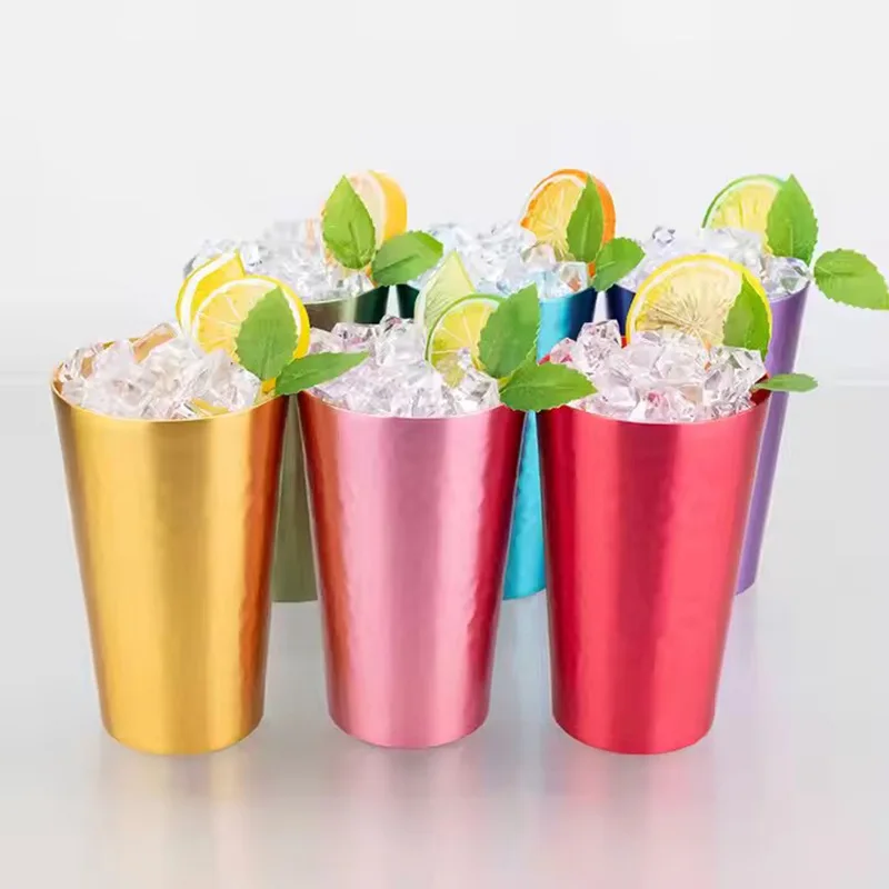 

Aluminum Cold Drink Juice Cup for Party Summer Beverage Tumbler Reusable Lightweight Can Cooler Cup for Soda Water Iced Coffee