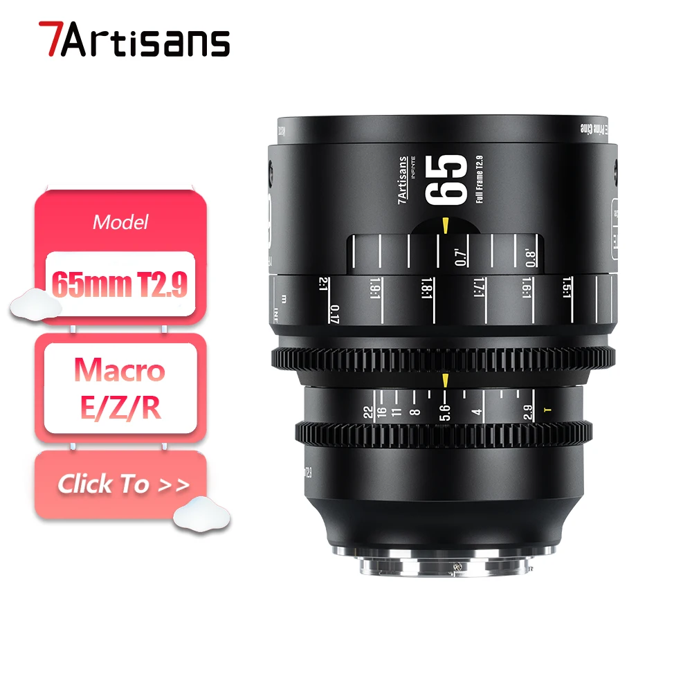 7artisans 65mm T2.9 Full Frame Large Aperture Mirrorless Camera Lens for Insect Jewel Photography with Sony E Nikon Z Canon RF