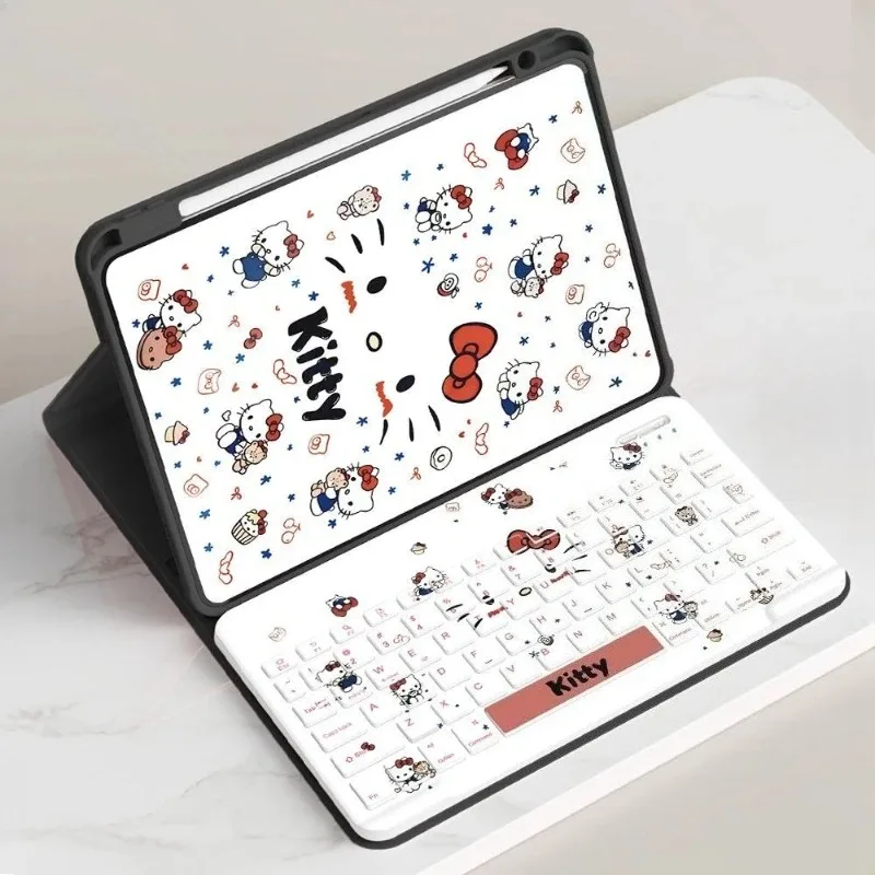 

For Xiaomi Pad 6 7 Pro Cute Hello Kitty Tablet Case for Redmi Pad SE 11in Pro 12.1in Cover with Bluetooth Keyboard and Mouse Set