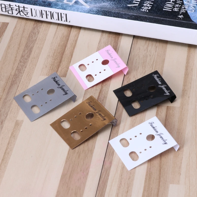 100 Set Fashion Jewelry Display Cards for Earring Accessory Rectangle Holder