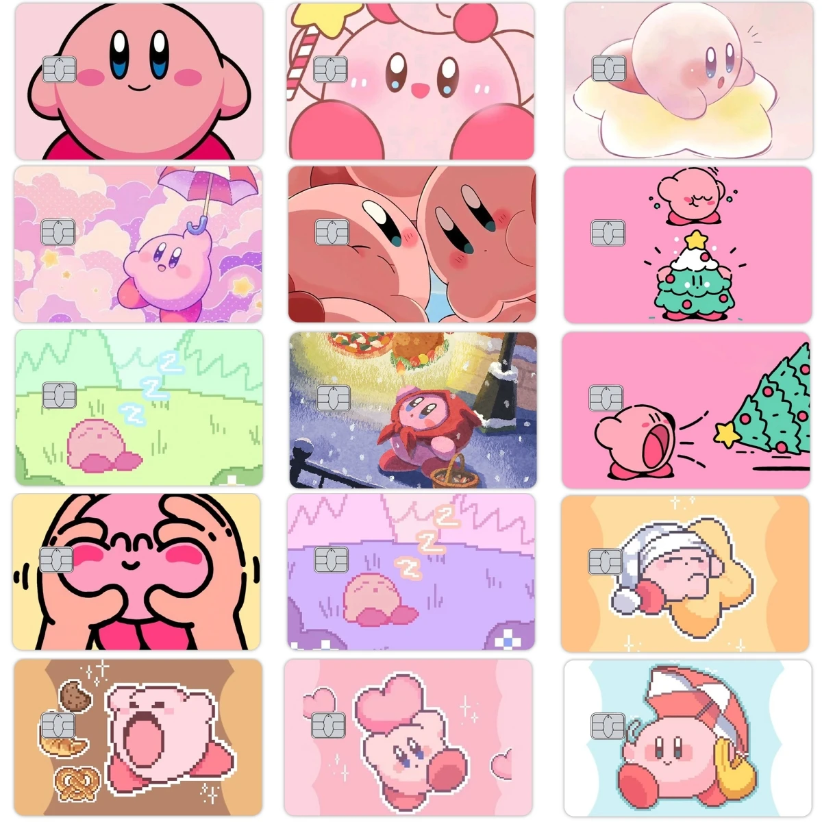 

Diy мультфильм Кирби аниме матовые кредитные дебетовые карты наклейки пленочная лента кожа Kawaii милый Metro Bus Pass декор карты для маленького чипа